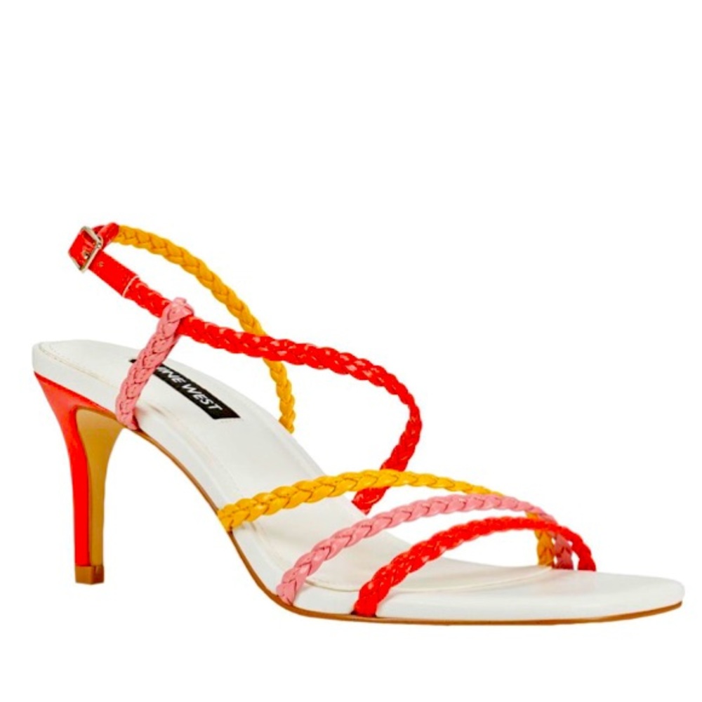 NIB Nine West Game2 Orange multi strappy sandals